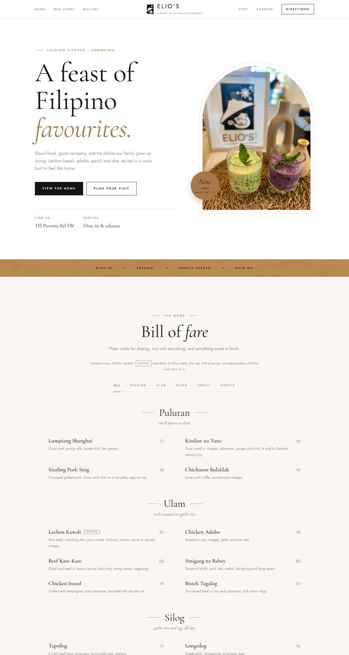Screenshot of Elio's